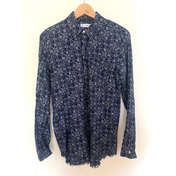 Carve Designs Women Size Small Blue Button Down Shirt Organic Cotton Blend - Picture 1 of 9